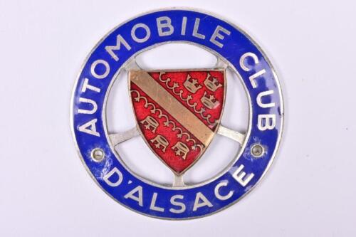 AUTOMOBILE CLUB CLUB ALSACE: An Automobile Club D'Alsace nickel plated car badge