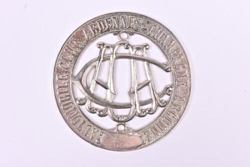 A.C.A: An 'AUTOMOBILE CLUB-ARDENNES-CHAMPAGNE-ARGONNE' car badge