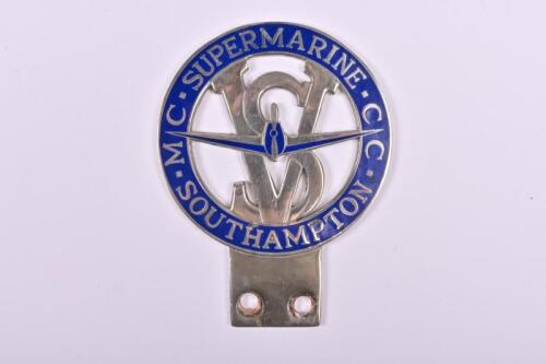 SUPERMARINE: A Supermarine Car Club Southampton enamel nickel on brass membership badge