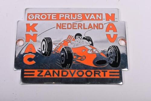 ZANDVOORT: A circa 1960's 'KNAC NAV GROTE PRIJS CAN, NEDERLAND, ZANDVOORT' car badge