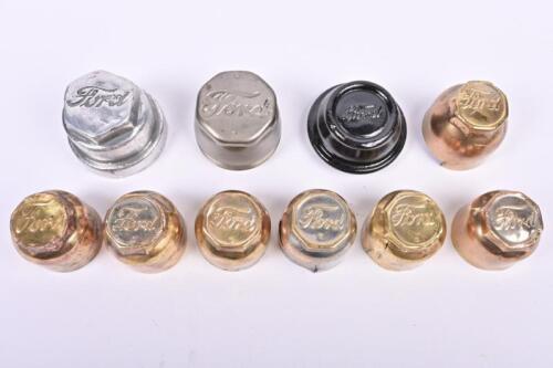 FORD: Ten early Ford wheel grease caps
