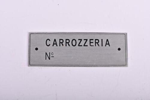 CARROZZERIA: A 'CARROZZERIA' body plate