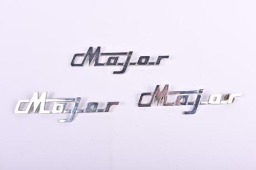 MORRIS: Three Morris 'Major' chrome badges