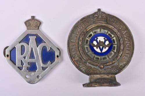 RACV: Two 'Royal Automobile Club of Victoria' membership badges. Membership number '3405'