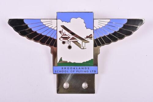 BROOKLANDS: A Brooklands School of Flying LTD car badge