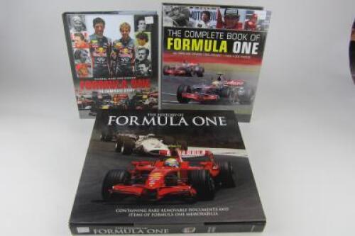 FORMULA 1: Three hardcover books deatiling the history of Formula 1.