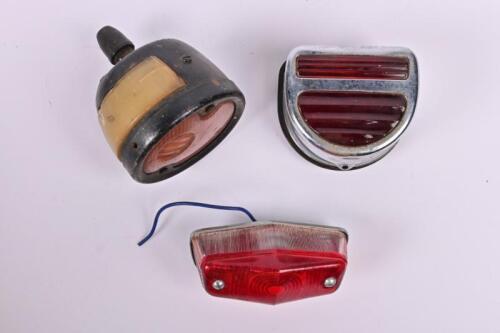 LAMPS/LENSES: Three lamps by various manufacturers. Lucas brake lamp