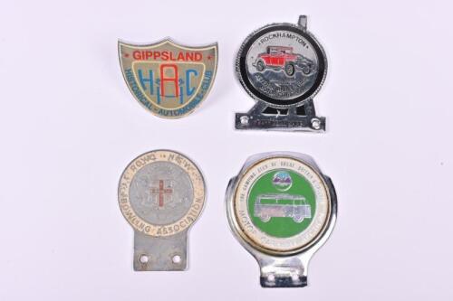 AUSTRALIAN/ENGLISH CAR BADGES: A small collection of Australian and English car badges. 'GIPPSLAND HISTORICAL AUTOMOBILE CLUB' car badge