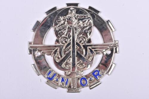 U.N.O.R: A circa 1930's Union Nationale Des Officiers De Reserve car badge