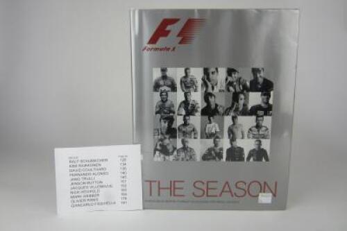 FORMULA 1: 'The Season' hardcover book signed by multiple F1 drivers including Alonso, Button, Webber.