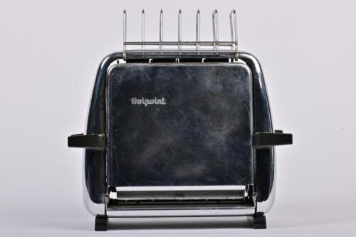 TOASTER: A vintage Hotpoint toaster and toast rack, 22cm high, 23cm wide, 12cm deep