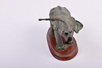 CLOCK: A German bronzed spelter elephant form 8-day mystery swinger clock by Junghans, 28cm high (working) - 5