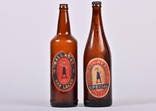 VINTAGE BOTTLES: Two large vintage Ballarat Brewing Company bottles, XXX lager and Special Pale Ale,
