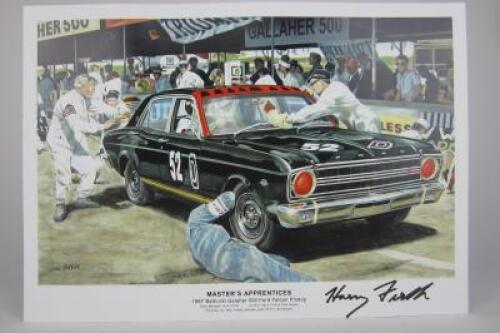 FORD: A print titled &lsquo;Master&rsquo;s Apprentices, 1967 Bathurst Galagher 500 Ford Falcon Pitstop&rsquo;&nbsp;(signed Firth)