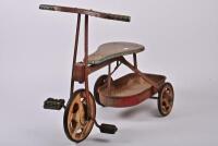 TRICYCLE: A mid-century child's steel tricycle with tray
50cm high - 2