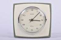 WALL CLOCK: A circa 1960s Europa 'Clomatic' wall clock, 21cm high, 21cm wide