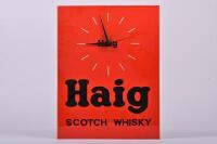 HAIG SCOTCH: A circa 1980s Haig Scotch Whisky acrylic wall clock, 40cm high, 31.5cm wide, 5cm deep
