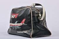 QANTAS: A circa 1970s Qantas brown leatherette 'The Better One' flight bag, 22cm high - 2