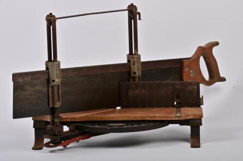 MITRE&nbsp;SAW: A vintage Stanley mitre box saw, mid-20th century, 30cm high, 80cm wide