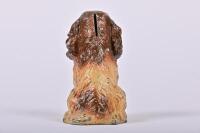 MONEY BOX: A white metal seated spaniel form money box by Iron KLT, English first half of the 20th century - 3