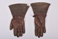 MOTORCYCLE: An early pair of brown leather motorcycle gloves, 35cm long