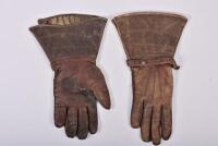 MOTORCYCLE: An early pair of brown leather motorcycle gloves, 35cm long - 2