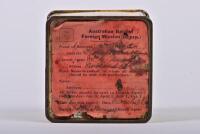 MONEY BOX: A circa 1920s Australian 'Australian Board of Baptist' tin money box, 8cm high - 3