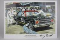 FORD: A print titled &lsquo;Master&rsquo;s Apprentices, 1967 Bathurst Galagher 500 Ford Falcon Pitstop&rsquo;&nbsp;(signed Firth) - 2