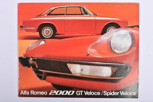 ALFA ROMEO: An Alfa Romeo 2000 GT Veloce/Spider Veloce sales brochure