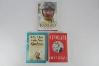 GRAND PRIX DRIVERS: Three hardcovers books detailing the racing careers of Ascari, Fangio, Nuvolari. Kevin Desmond signature.