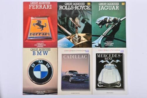 GREAT MARQUES: Four 'Great Marques' softcover books and two poster books, including Jaguar and Ferrari