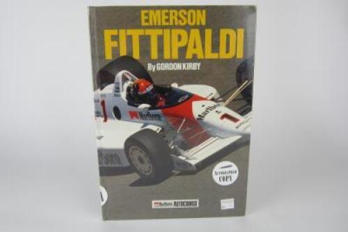 FITTIPALDI: 'Emerson Fittipaldi' Autocourse Driver Profile hardcover book. Fittipaldi signature.