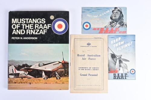R.A.A.F: Four items relating to the R.A.A.F. Original Royal Australian Air Force information booklets for joining the R.A.A.F. Circa 1940's
