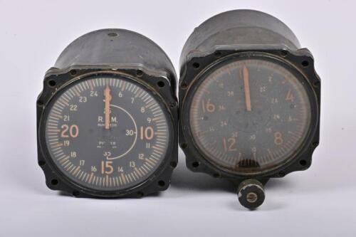 AVIATION: Two early 20th century aviation instruments, a 0-2500 range tachometer a 38,000 feet altometer, manufactured by Pioneer Div of Bendix Aviation, T Bendix, NJ.