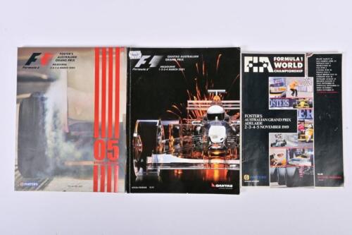AUSTRALIAN GRAND PRIX: Three official race programs for the Australian Grand Prix, years 1989, 2000 and 2004