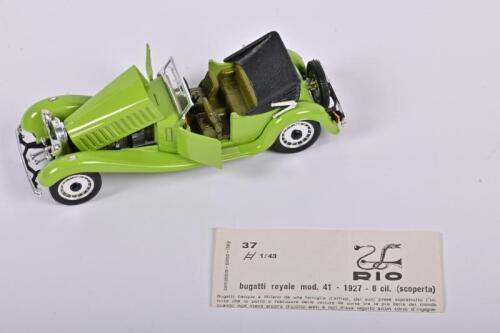 BUGATTI: A 1:43 scale RIO 1927 Bugatti Royale mod. 41 (37) in green.