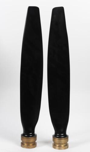PROPELLER BLADES: Two black painted aluminium propeller blades from a Cessna, each 101cm long