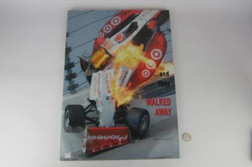 RACING CRASHES: Very large hardcover book detailing car racing crashes.