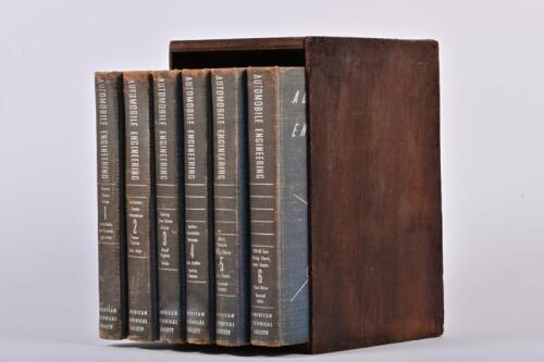 AUTOMOBILE ENGINEERING: Six linen covered hardback volumes of Automobile Engineering in a custom made timber box