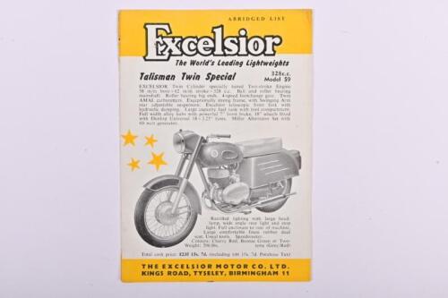 EXCELSIOR: An original 'Excelsior' abridged list, small fold-out format brochure
