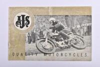 A.J.S: An original 1948 'A.J.S QUALITY MOTORCYCLES' product sales brochure