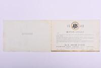 A.J.S: An original 1948 'A.J.S QUALITY MOTORCYCLES' product sales brochure - 2