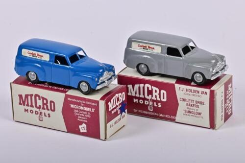 MICRO MODELS: Two F.J. HOLDEN VANS by Micro Models (WA 1)