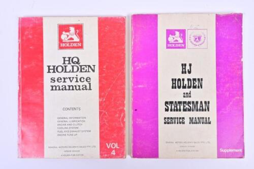 HOLDEN: ATwo service manuals, a HQ Holden and a HJ Holden and Statesman