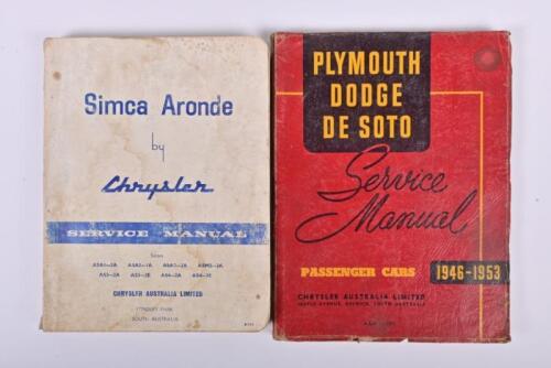 AMERICAN MANUALS: Two American service manuals, Chrysler Simca Aronde and a Plymouth Dodge De Soto