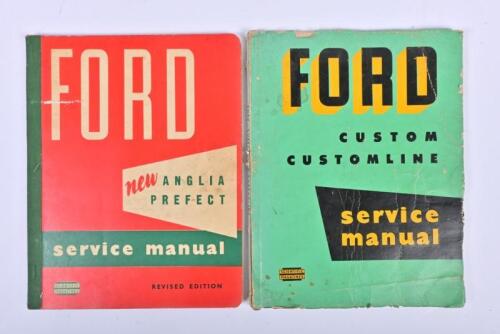 FORD: Two Ford service manuals, a Custom Customline and a New Anglia Prefect