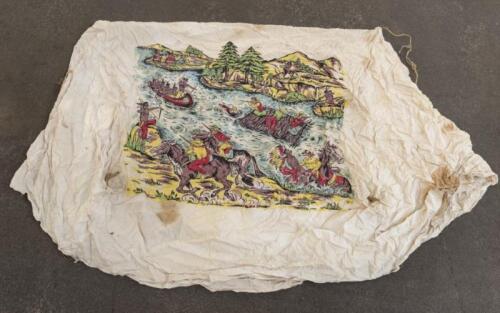CHILDRENS TENT: A 1950/60s children's play tent with images of 'Cowboys and Indians'