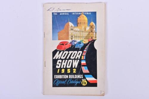 MOTOR SHOW 1952: The official catalogue for the annual international Motor Show at the exhibition buildings