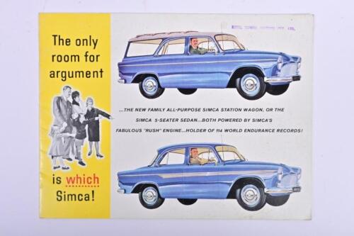 CHRYSLER: An original Australian Chrysler Simca sales brochure. Dealer stamped &lsquo;CHRYSLER AUSTRALIA LIMITED, ADELAIDE'