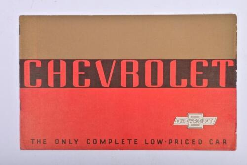 CHEVROLET: A superb, original 1930's lithographed 'CHEVROLET' sales brochure. 'NEW MASTER DE LUXE' and 'NEW STANDARD' model specifications